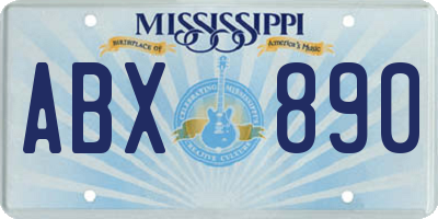 MS license plate ABX890