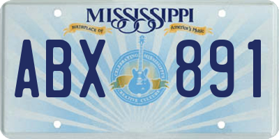 MS license plate ABX891