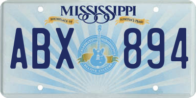 MS license plate ABX894