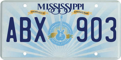 MS license plate ABX903