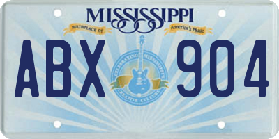 MS license plate ABX904