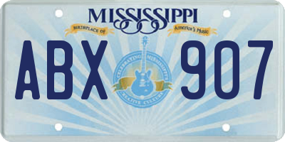 MS license plate ABX907