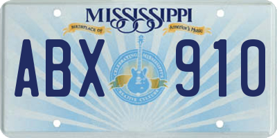 MS license plate ABX910