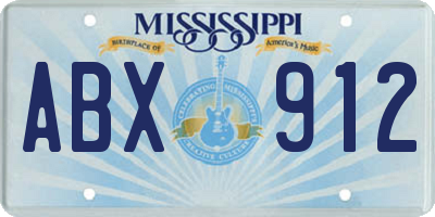 MS license plate ABX912