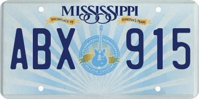MS license plate ABX915