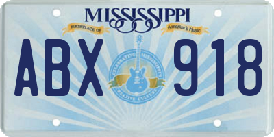 MS license plate ABX918