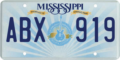 MS license plate ABX919
