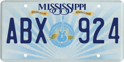 MS license plate ABX924