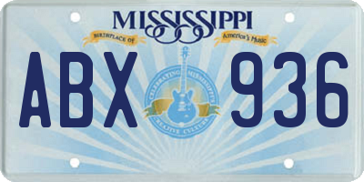 MS license plate ABX936
