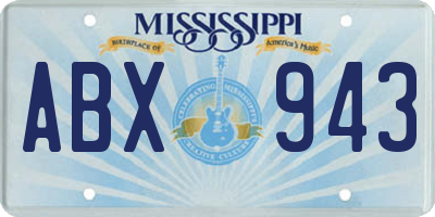 MS license plate ABX943