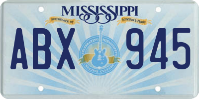 MS license plate ABX945