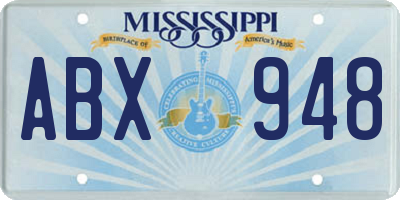 MS license plate ABX948