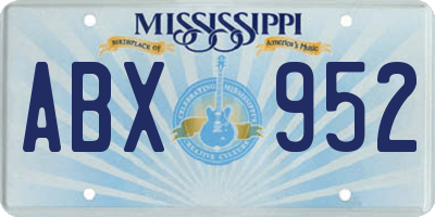 MS license plate ABX952