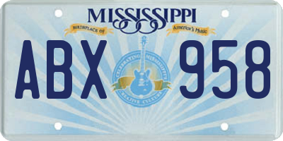 MS license plate ABX958