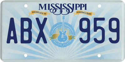 MS license plate ABX959