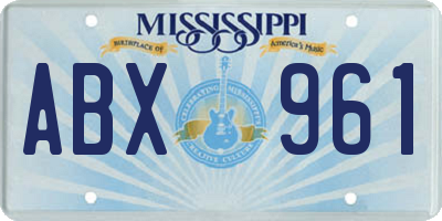 MS license plate ABX961