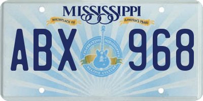 MS license plate ABX968