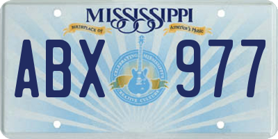 MS license plate ABX977