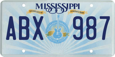 MS license plate ABX987