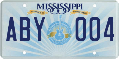 MS license plate ABY004