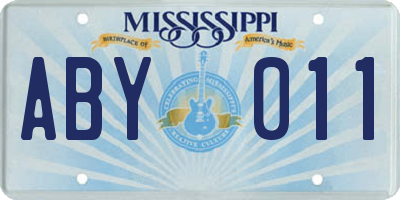 MS license plate ABY011