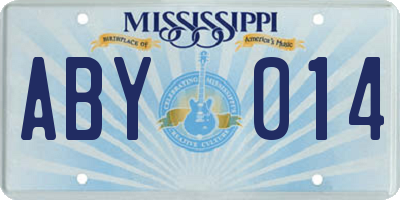 MS license plate ABY014