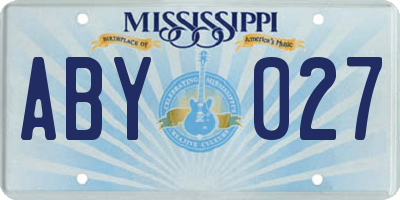 MS license plate ABY027