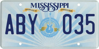 MS license plate ABY035