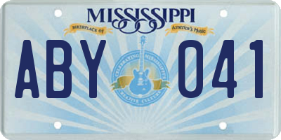 MS license plate ABY041
