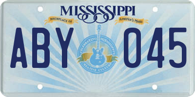 MS license plate ABY045