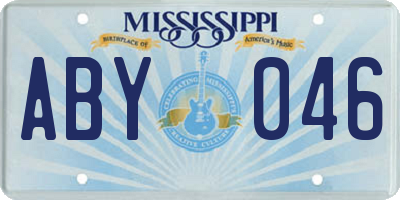 MS license plate ABY046
