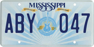 MS license plate ABY047