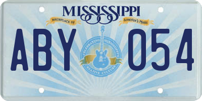 MS license plate ABY054