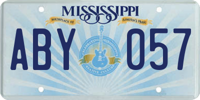 MS license plate ABY057