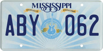 MS license plate ABY062