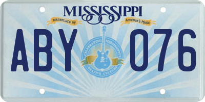 MS license plate ABY076