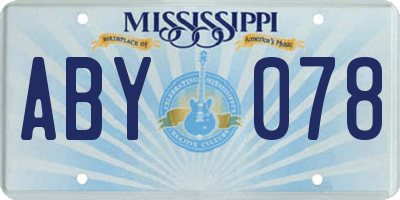 MS license plate ABY078