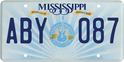 MS license plate ABY087