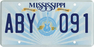 MS license plate ABY091