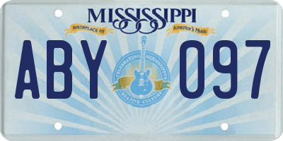 MS license plate ABY097
