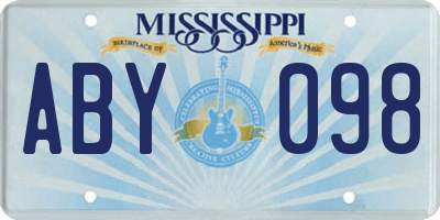 MS license plate ABY098