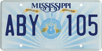 MS license plate ABY105