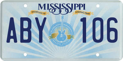 MS license plate ABY106