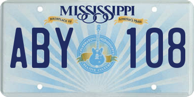 MS license plate ABY108
