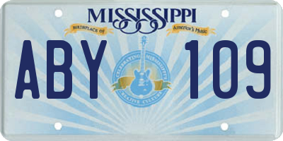 MS license plate ABY109