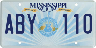 MS license plate ABY110
