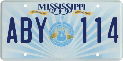 MS license plate ABY114