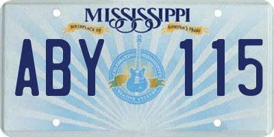 MS license plate ABY115