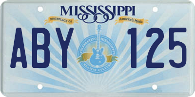 MS license plate ABY125