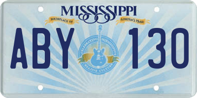 MS license plate ABY130